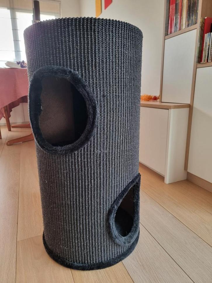 Zwarte katten krabpaal / krabton, Dieren en Toebehoren, Krabmeubelen, Zo goed als nieuw, Krabpaal, Ophalen