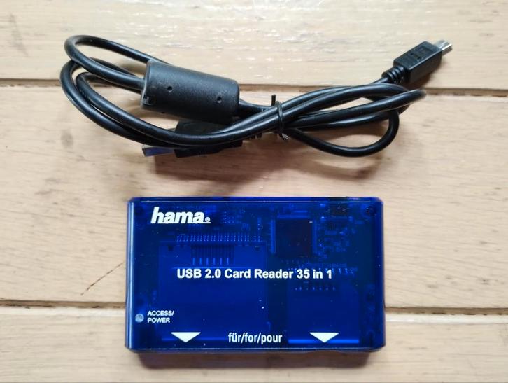 Hama USB 2.0 Kaartlezer, Computers en Software, Geheugenkaartlezers, Zo goed als nieuw, Ophalen