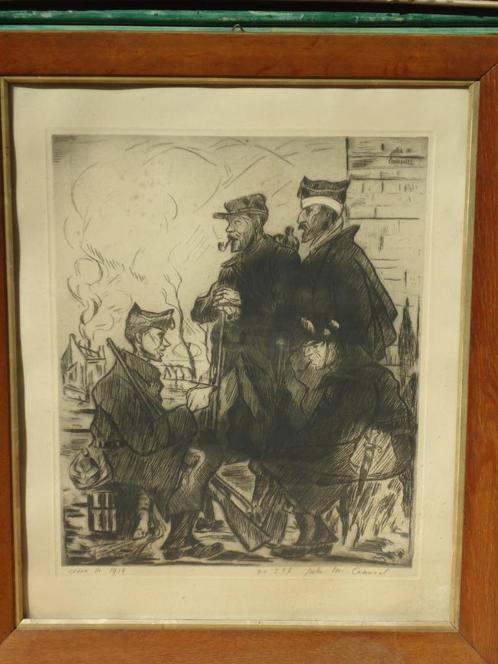 Jules M. CANNEEL eauforte 'ceux de 1914' gravure WW I, Antiquités & Art, Art | Eaux-fortes & Gravures, Enlèvement