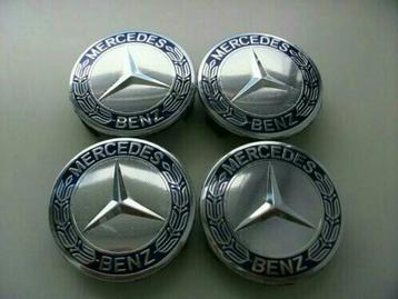 Mercedes naafdoppen > donkerblauw/blauw / zwart > Ø 75mm