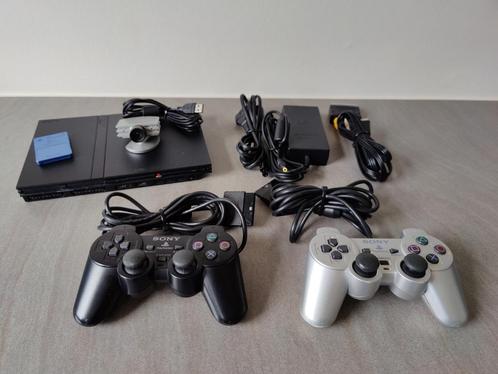 Playstation 2 + Camera + 2 Controllers, Games en Spelcomputers, Spelcomputers | Sony Consoles | Accessoires, Gebruikt, PlayStation 2