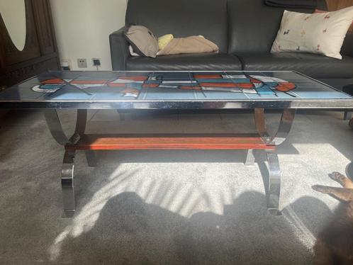 Vintage salontafel, Huis en Inrichting, Tafels | Salontafels, Gebruikt, Minder dan 50 cm, Minder dan 50 cm, 100 tot 150 cm, Rechthoekig