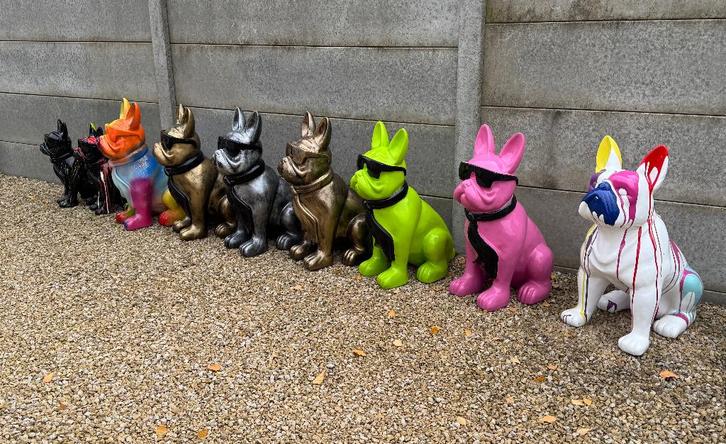 Beeld Franse Bulldog H80Cm OPRUIMING!!!, Tuin en Terras, Tuinbeelden, Nieuw, Dierenbeeld, Overige materialen, Ophalen
