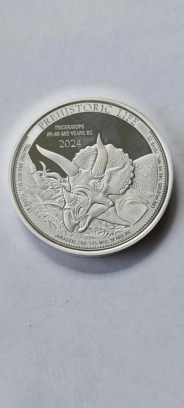 1 oz en argent : vie préhistorique du Congo 2024, Monnaie en vrac, Argent, Argent, Envoi