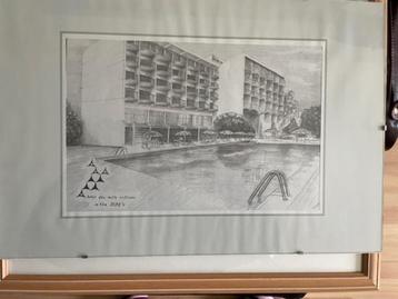 Sabena ,Tekening Hotel des Mille Collines Rwanda ! beschikbaar voor biedingen