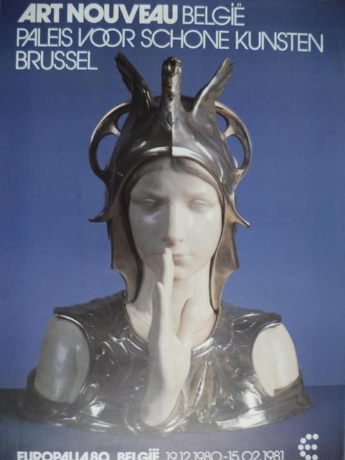 Affiche Poster Europalia 1980 ART NOUVEAU Belgium PSK BXL, Antiquités & Art, Art | Lithographies & Sérigraphies, Enlèvement ou Envoi