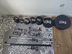 Halterset/gewichten voor fitness, Sport en Fitness, Ophalen, Zo goed als nieuw, Halterset
