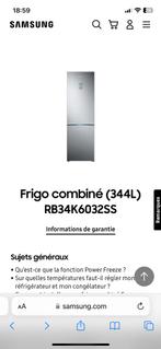 Samsung | Combi frigo congélateur RB34K6032SS, Electroménager, Réfrigérateurs & Frigos, Comme neuf