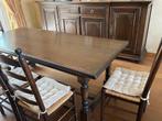 Eiken tafel, stoelen en kast, Antiek en Kunst, Antiek | Meubels | Kasten, Ophalen