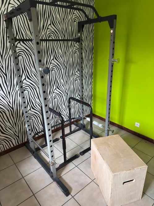 Powerrack/squatkooi + dipbar + boxjump, Sport en Fitness, Fitnessmaterialen, Gebruikt, Ophalen