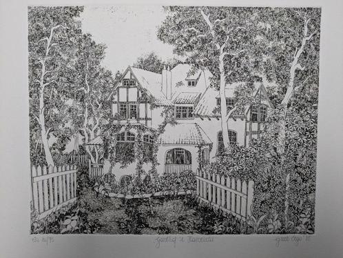 Greet Ergo - ets 1985 - gasthof 't Haeseveld, Antiek en Kunst, Kunst | Etsen en Gravures, Ophalen of Verzenden