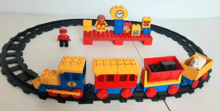 Lego Duplo 2701 Rails  figuren  treinstation '88 Vintage, Kinderen en Baby's, Speelgoed | Duplo en Lego, Zo goed als nieuw, Duplo