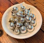 Lot van 23 zilveren Ajeko kerstballen, oude kerstversiering, Diversen, Kerst, Ophalen, Gebruikt