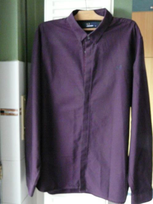 Heren overhemd Fred Perry paarse kleur maat XL, Kleding | Heren, Overhemden, Gedragen, Halswijdte 43/44 (XL), Paars, Ophalen
