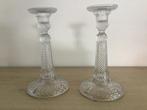 Set van 2 glazen kandelaars, Antiek en Kunst, Ophalen of Verzenden, Glas
