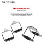 PH Fitness Multi Grip Set Roestvrij Staal – Lat Pulley Row, Sport en Fitness, Ophalen of Verzenden, Rug