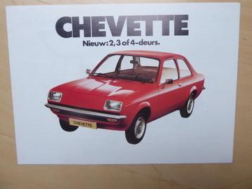 kleine folder VAUXHALL Chevette, Nederlands, 1983??