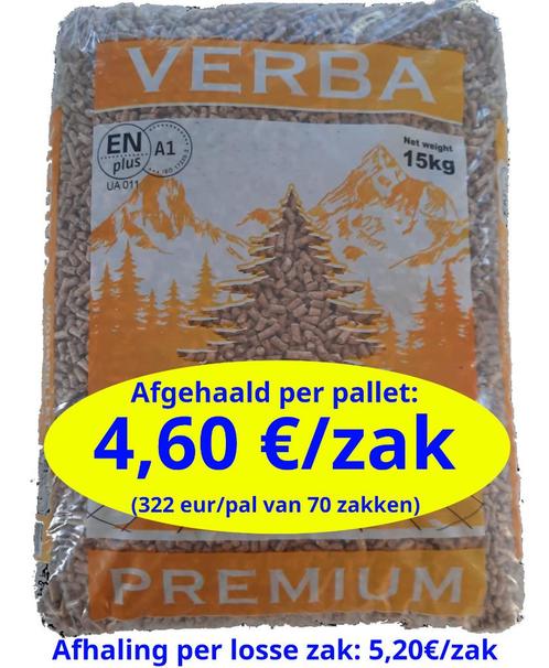 Houtpellets afgehaald vanaf 4,60 eur/zak Hout Pellets Verba, Tuin en Terras, Brandhout, Ophalen of Verzenden