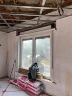 Compleet raam  ±180  x  ±180 + pvc rolluik, GRATIS te Loppem, Ophalen, Gebruikt, Wit, 150 tot 200 cm