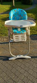 Eetstoel Chicco ligstand, wieltjes, gordels en toeplooibaar, Ophalen, Zo goed als nieuw, Overige typen, Gordel(s)