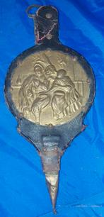 Soufflet de cheminée vintage (cuir/laiton), Enlèvement, Utilisé