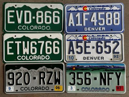 plaque d'immatriculation USA nummerplaat COLORADO X 6, Verzamelen, Automerken, Motoren en Formule 1, Zo goed als nieuw, Auto's