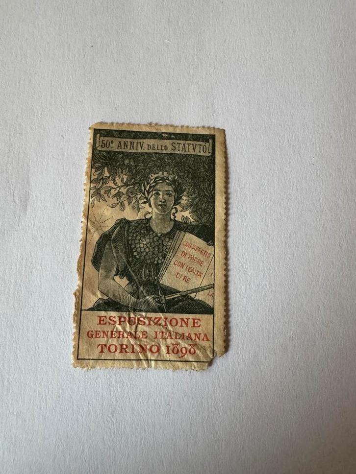 Italiaanse tentoonstellingsstempel Torino 1898 (zeldzaam), Postzegels en Munten, Postzegels | Europa | Italië, Ophalen of Verzenden