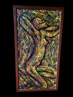 Olieverfschilderij Afrikaanse moderne kunst uit N'Gombo, Antiek en Kunst, Ophalen