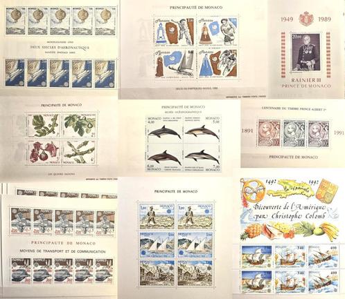Te koop de meeste stempelblokken/vellen van MONACO, Postzegels en Munten, Postzegels | Europa | Overig, Postfris, Monaco, Ophalen of Verzenden
