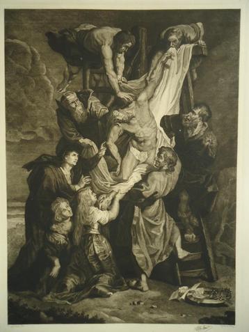 RUBENS kruisafname Auguste CABON sculpsit L gravure eauforte beschikbaar voor biedingen