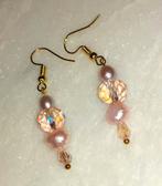 oorbellen parels roze zoetwaterparels met swarovski, Bijoux, Sacs & Beauté, Neuf, Enlèvement ou Envoi, Rose, Avec pierre précieuse