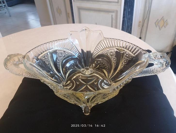 glazen Art Deco fruitschaalBrockwitz Friedrich Scheiner 1930, Antiek en Kunst, Antiek | Glaswerk en Kristal, Ophalen of Verzenden