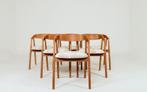 Dining chairs set of 6 rustic oak wood safari beige, Neuf, Autres couleurs, Cinq, Six Chaises ou plus, Tissus