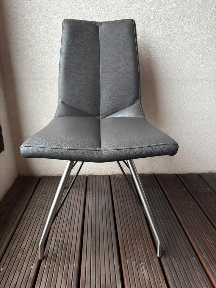 Xooon - 6 eetkamerstoelen, Maison & Meubles, Chaises, Utilisé, Cinq, Six Chaises ou plus, Synthétique, Gris, Enlèvement