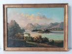 Antiek schilderij op doek, gesigneerd, Antiek en Kunst, Ophalen of Verzenden