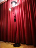 Zwarte staanlamp / vloerlamp met aparte leeslamp, Huis en Inrichting, Lampen | Vloerlampen, 150 tot 200 cm, Gebruikt, Metaal, Ophalen