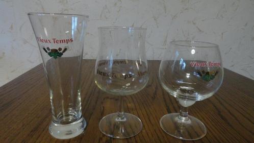 Glazen Vieux Temps, Verzamelen, Glas en Drinkglazen, Zo goed als nieuw, Bierglas, Ophalen of Verzenden