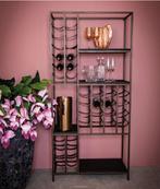 Metalen wijnrek wijnkast met lederen ophangsysteem  34 fl., Huis en Inrichting, Ophalen, Nieuw, 25 flessen of meer, Metaal