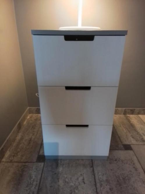 Commode ikea NORDLI blanc et gris, Huis en Inrichting, Kasten | Ladekasten, Zo goed als nieuw, Ophalen