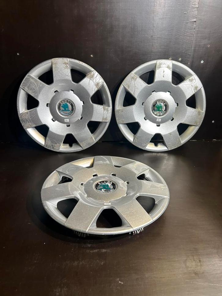 3 Skoda Fabia 14" wieldop, Auto diversen, Wieldoppen, Gebruikt, Ophalen of Verzenden