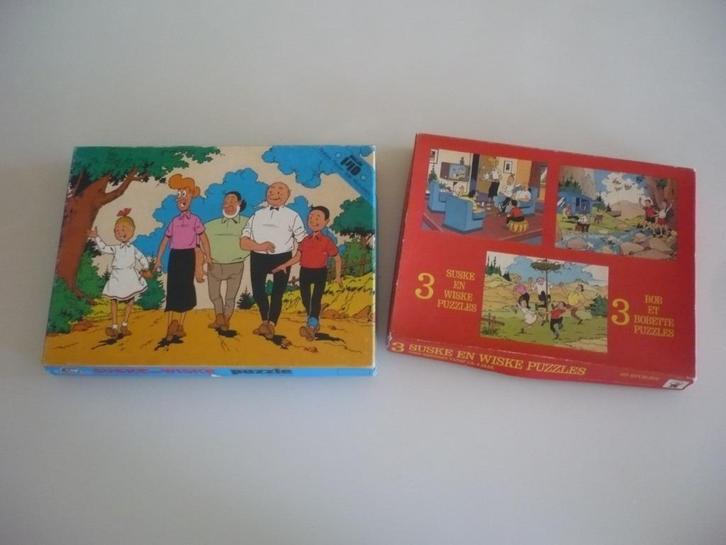 2 oude vintage puzzels Suske en Wiske, Verzamelen, Stripfiguren, Gebruikt, Boek of Spel, Suske en Wiske, Ophalen of Verzenden
