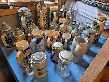 Verzameling bierpullen/ bierkannen/ bierlaars beschikbaar voor biedingen