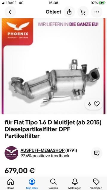 Fiat Tipo 1.6 diesel 2016 Roetfilter beschikbaar voor biedingen