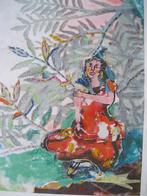 Kunst Tekening - collage gesigneerd Mira Roos, Ophalen of Verzenden