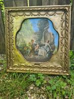 Cadre ancien avec reproduction, Antiquités & Art, Enlèvement ou Envoi