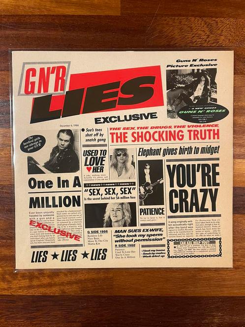 Guns N’ Roses Lies Live 33 rpm vinyl lp album record, Cd's en Dvd's, Vinyl | Hardrock en Metal, Gebruikt, Ophalen of Verzenden