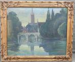 Huile sur toile bruges signe Fernand lienaux, Enlèvement ou Envoi
