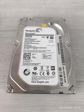 Harde Schijf Seagate Barracuda 2 TB, 3.5 inch  beschikbaar voor biedingen