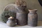 Oude houten Himachal pot Nepalese kruik, Autres matériaux, Utilisé, Moins de 50 cm, Enlèvement ou Envoi
