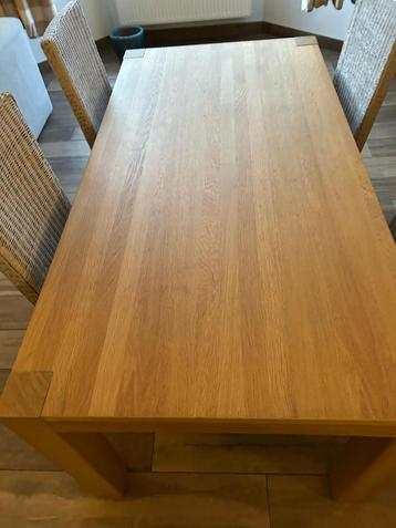 Table à manger en bois avec 4 chaises, Maison & Meubles, Tables | Tables à manger, Enlèvement ou Envoi, Comme neuf
